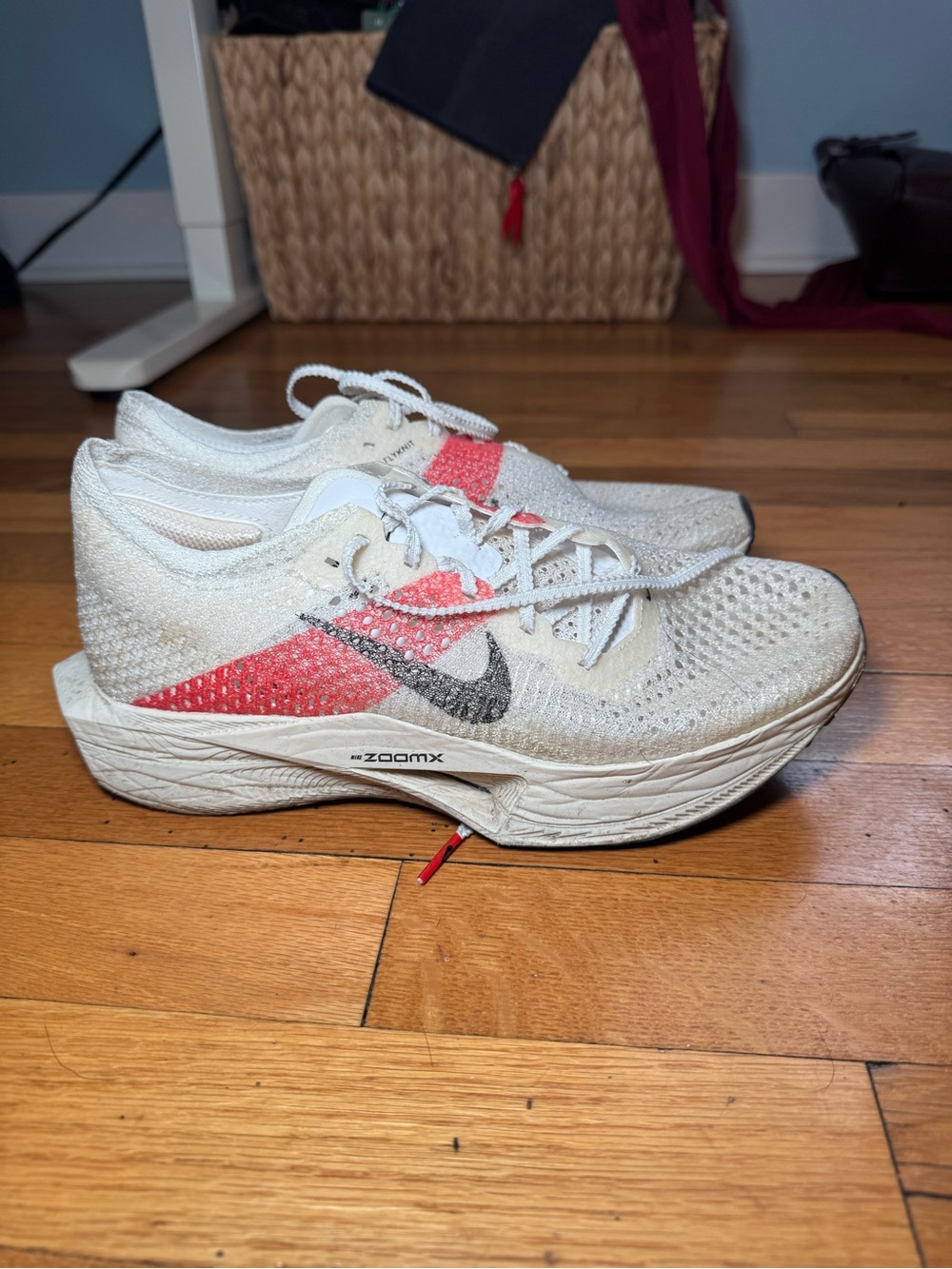 Nike Women's White & Red Vaporfly 3 Running Shoes